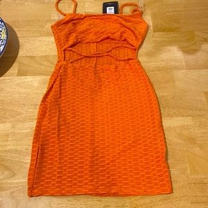Orange mini dress